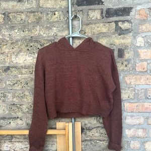 Urban Outfitters Cropped Brown Sweater women size large indie boho hipster fall